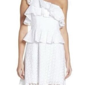 Lilly Pulitzer White Eyelet One-Shoulder Dress